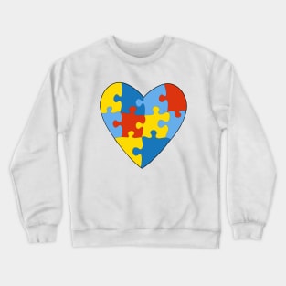 Asperger's Syndrome Heart Colorful Puzzle Crewneck Sweatshirt